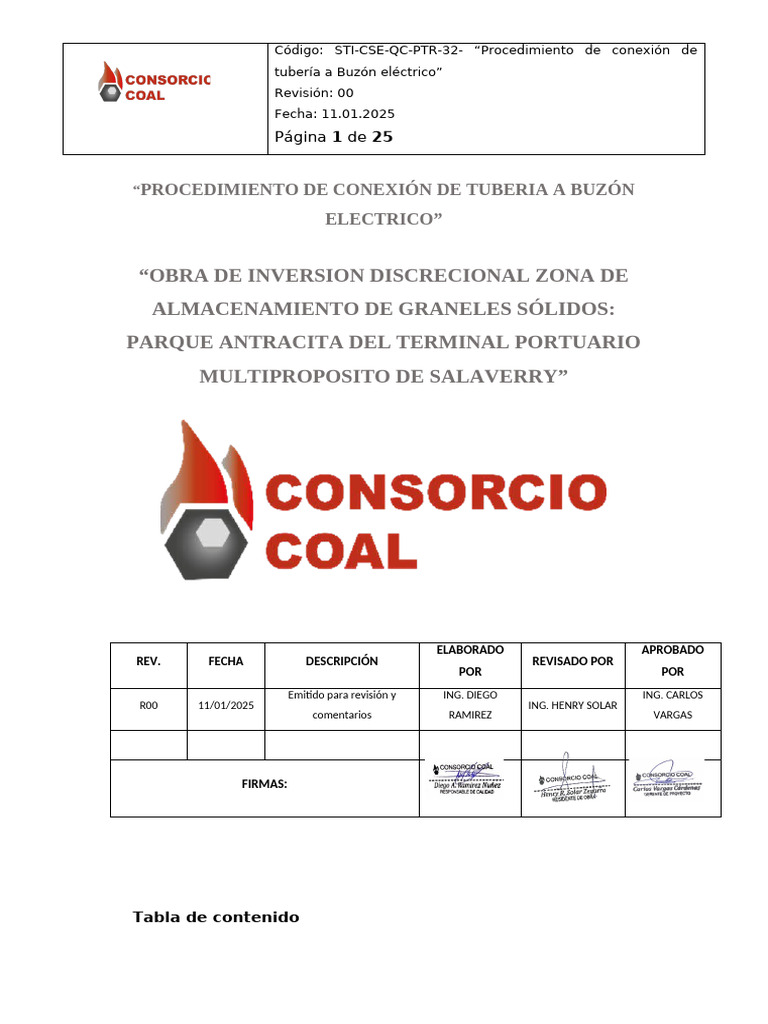 Conexión de Tubería a Buzón Eléctrico | PDF | Calidad (comercial ...