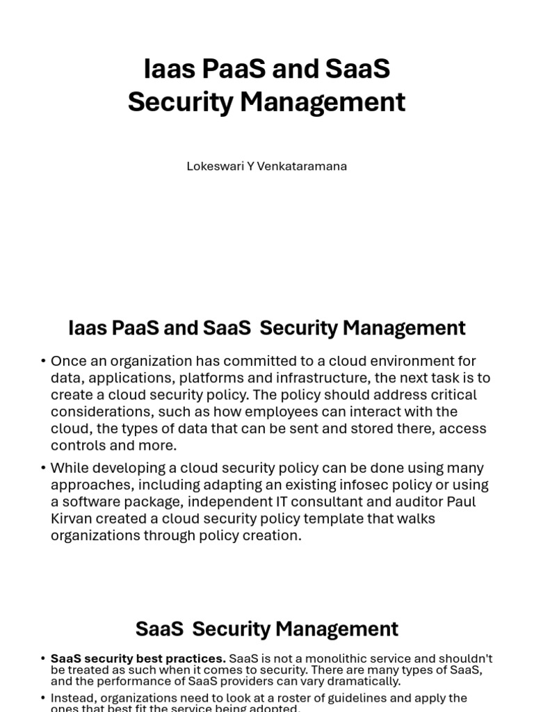 Cloud Security Management Best Practices | PDF | Cloud Computing ...