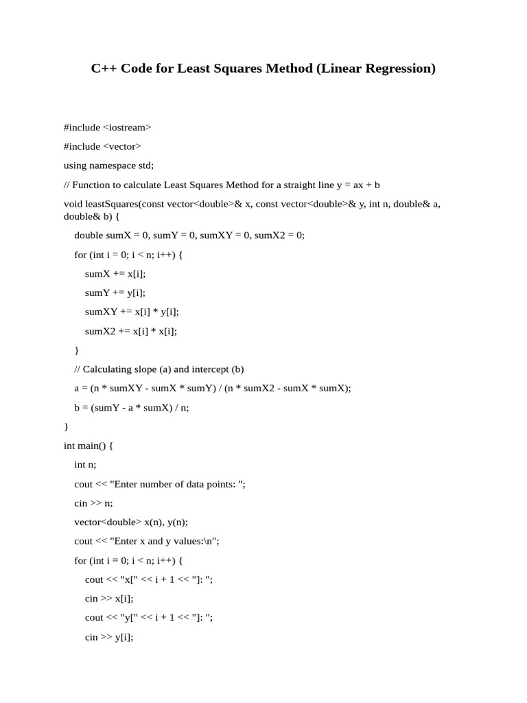 Least Square Method | PDF