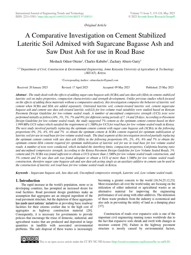 A Comparative Investigation On Cement Stabilized | PDF | Cement | Soil