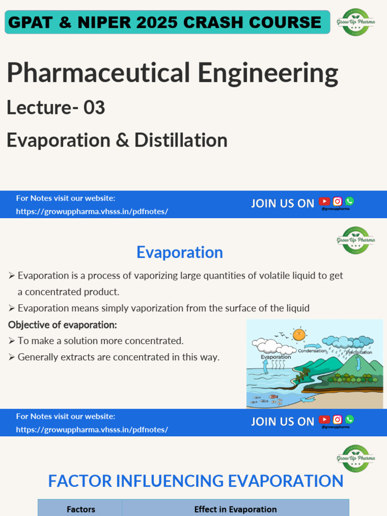 Lecture 3 Engineering Evaporation & Distillation | PDF | Distillation ...