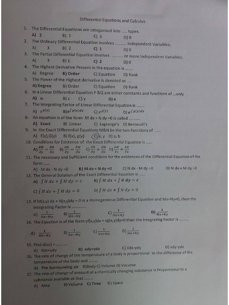 Maths Objective Questions | PDF