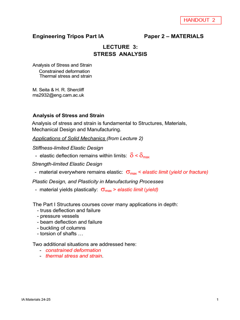 Stress Analysis in Materials Engineering | PDF | Thermal Expansion ...