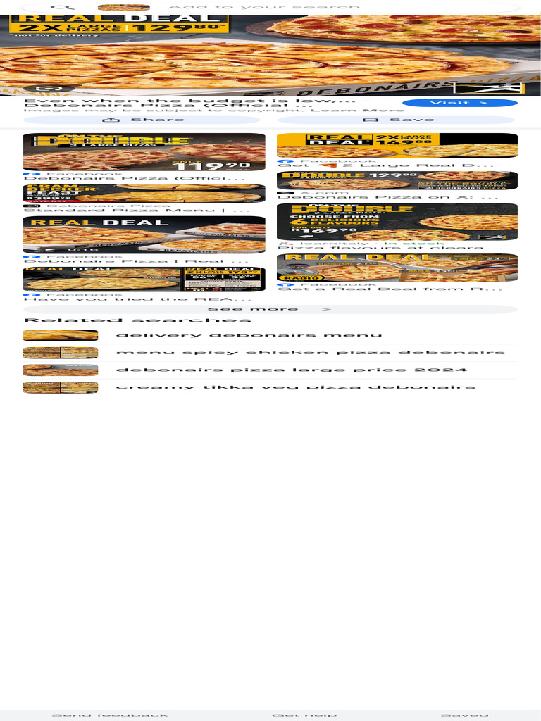 Debonairs Large Pizza Pricing 2024 | PDF