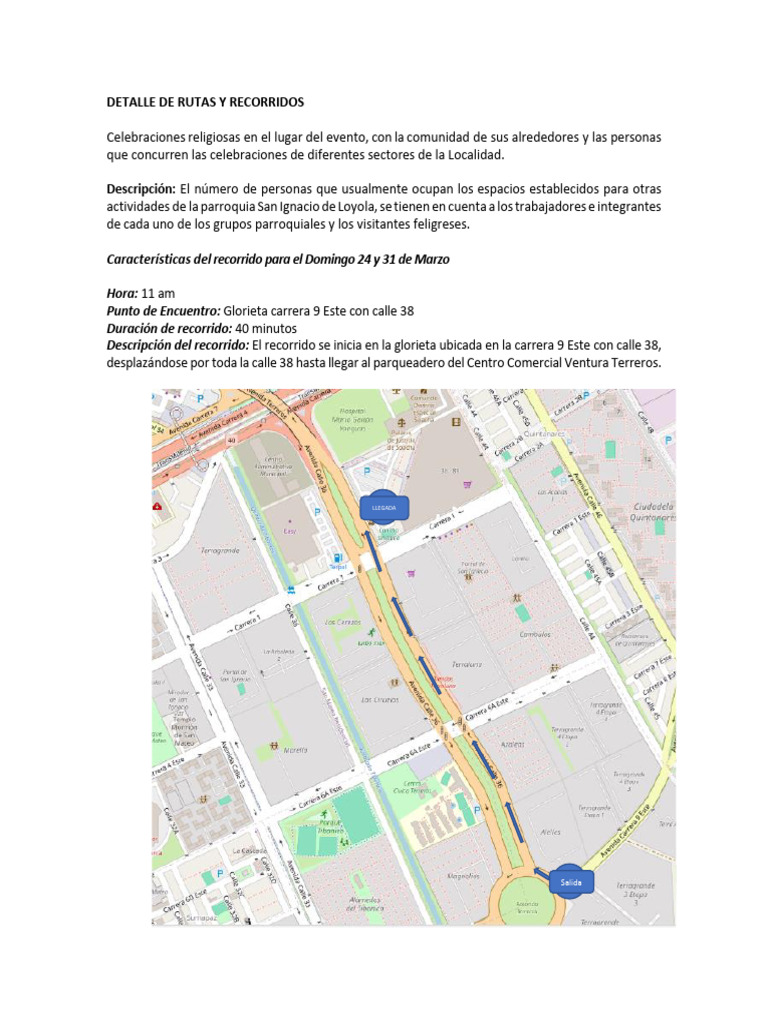 Rutas de Celebraciones Religiosas 2024 | PDF