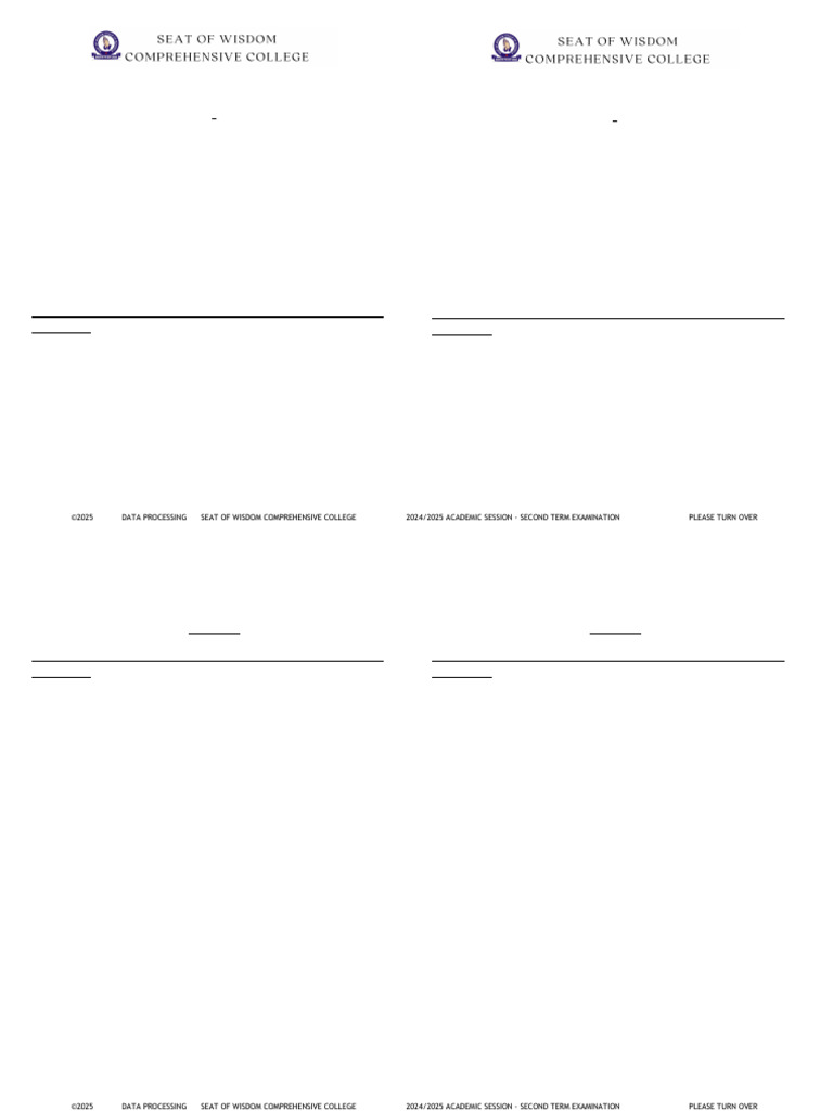 Data Processing Exam Guidelines | PDF | Information