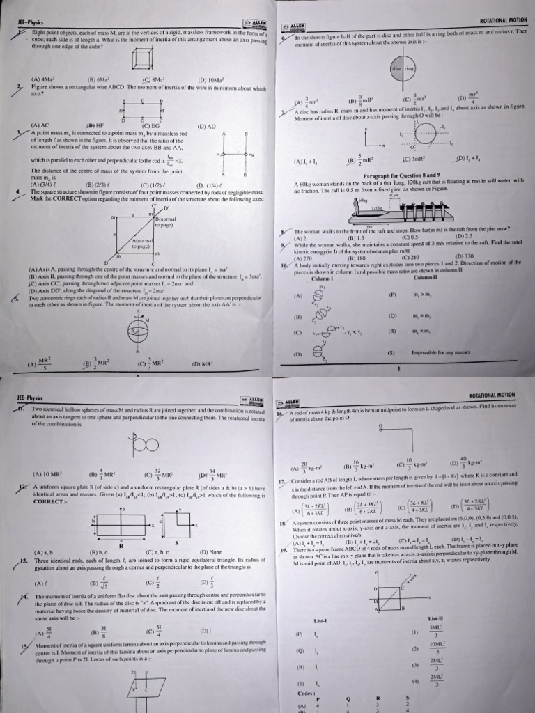 Rotational Dynamics and Inertia Concepts | PDF | Rotation | Geometry