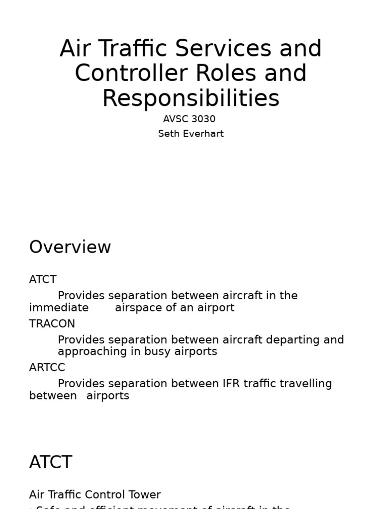 Air Traffic Control Roles Explained | PDF | Air Traffic Control ...