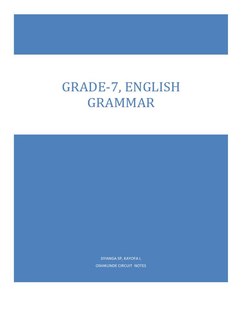 Grade 7 English Grammar Worksheets | PDF | Syllable | Noun