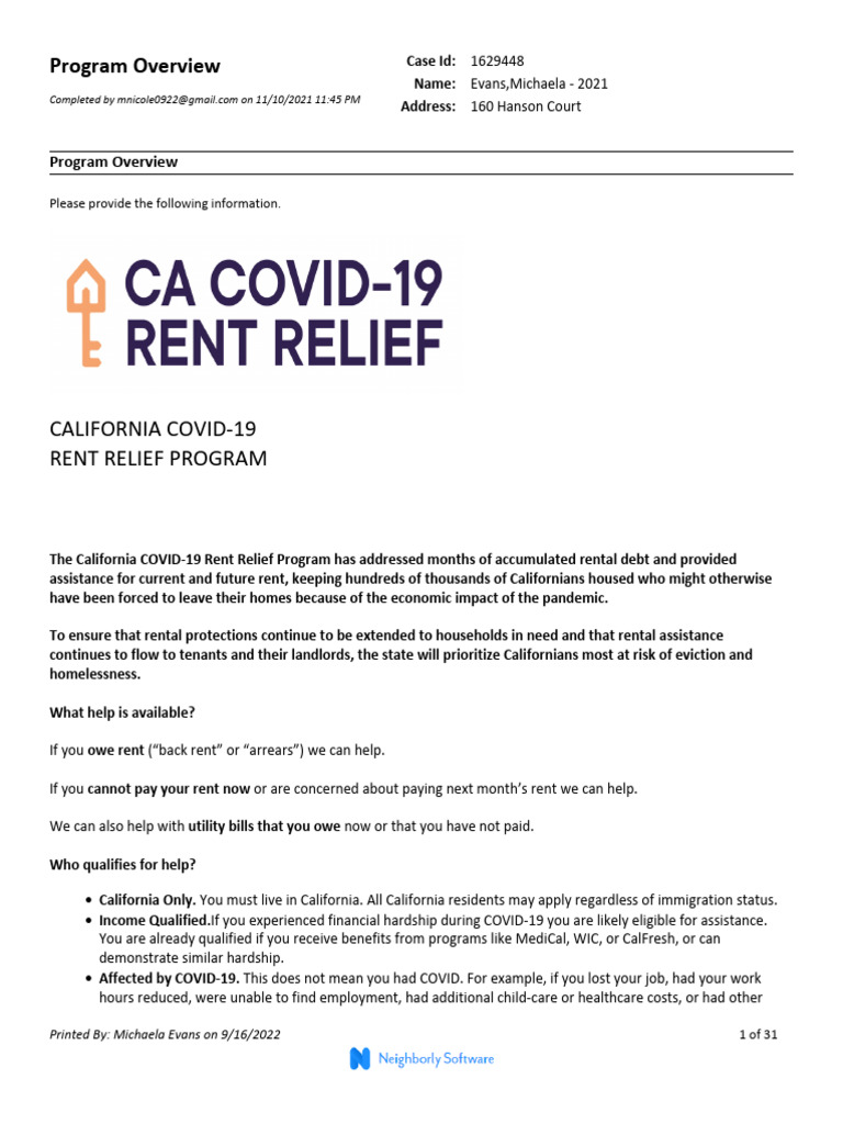 California COVID-19 Rent Relief Guide | PDF | Lease | Eviction