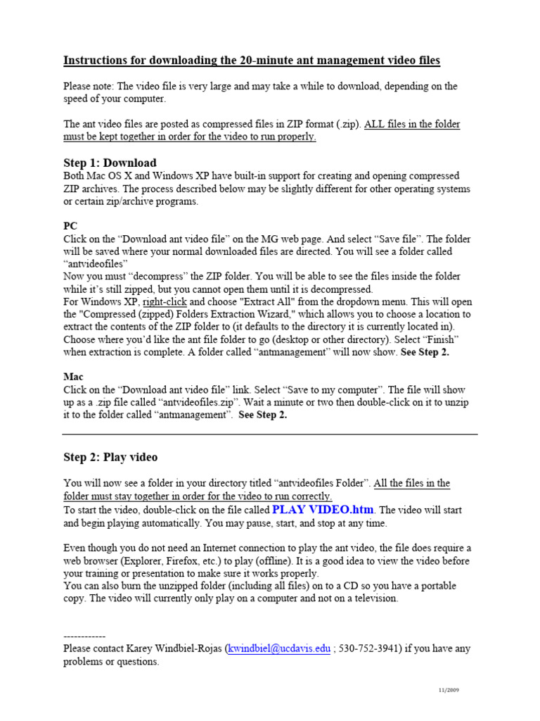 Download Instructions for Ant Video Files | PDF | Zip (File Format ...