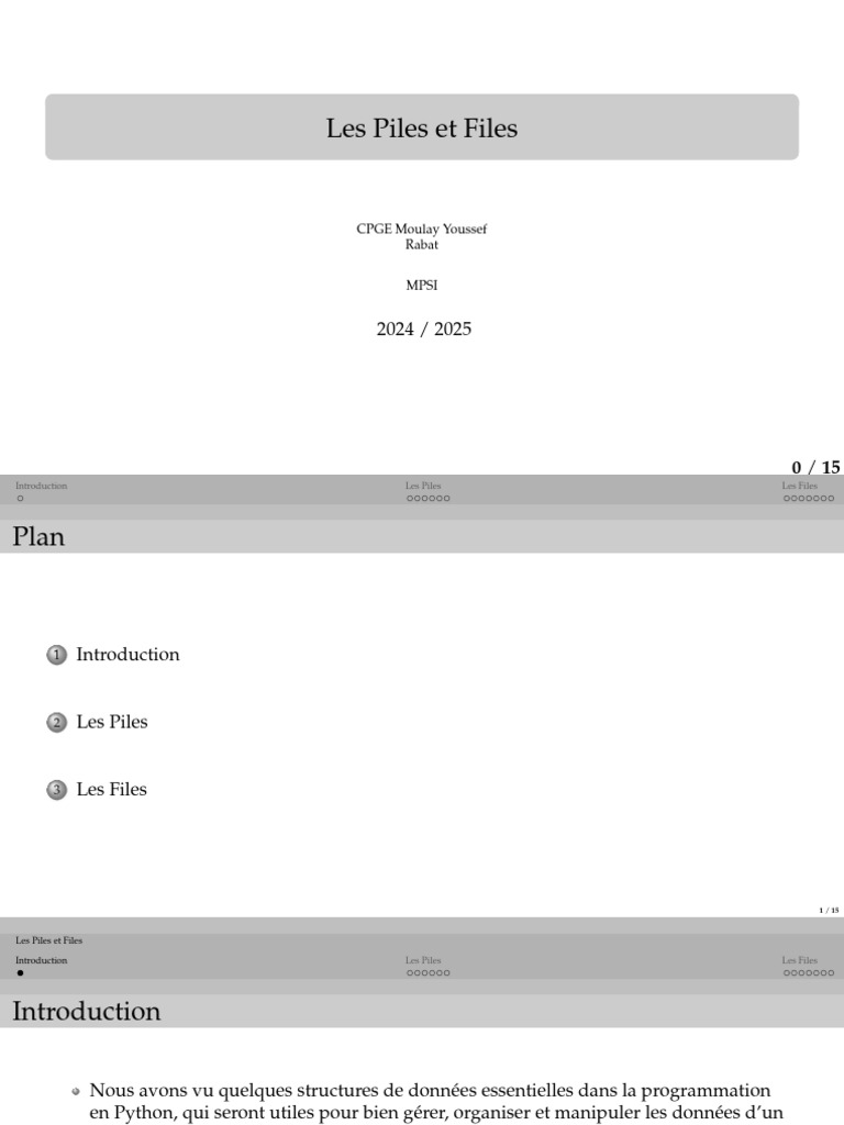 Piles et Files en Python : Guide Complet | PDF | Programmation ...