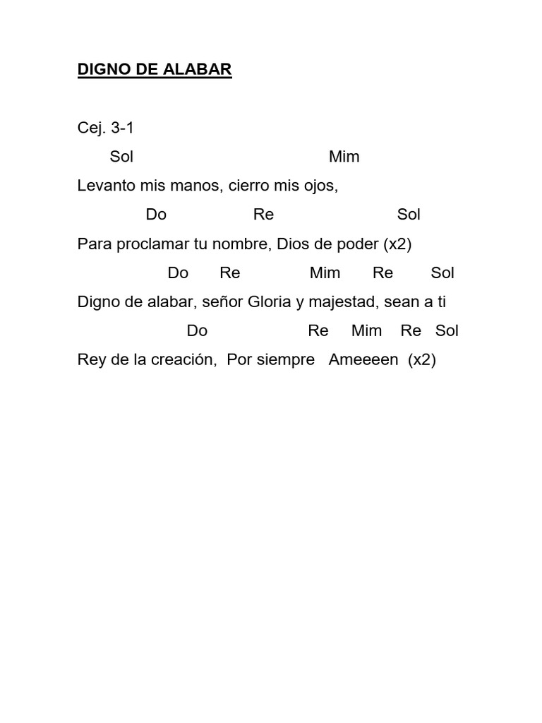 Digno de Alabar: Letra y Proclamación | PDF