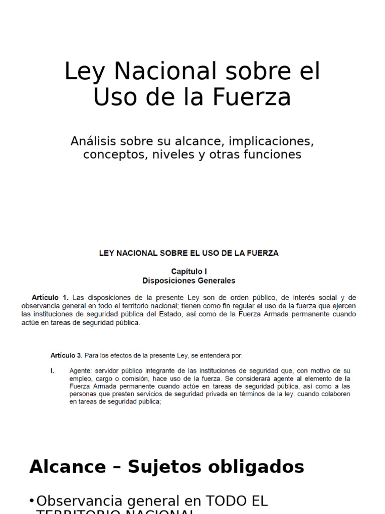 Ley Nacional Sobre El Uso de La Fuerza | PDF