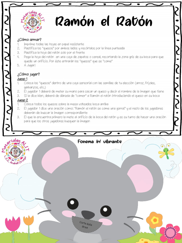 Juego educativo: Ramón el Ratón | PDF
