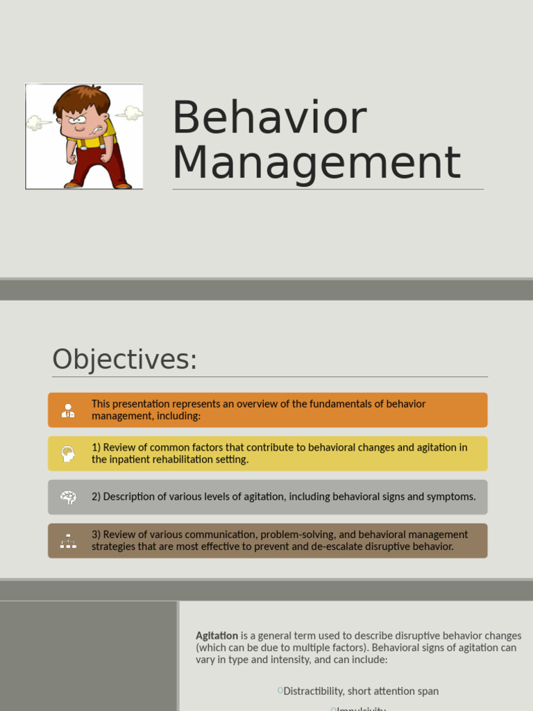 Behavior Management in Rehabilitation Settings | PDF | Aphasia ...