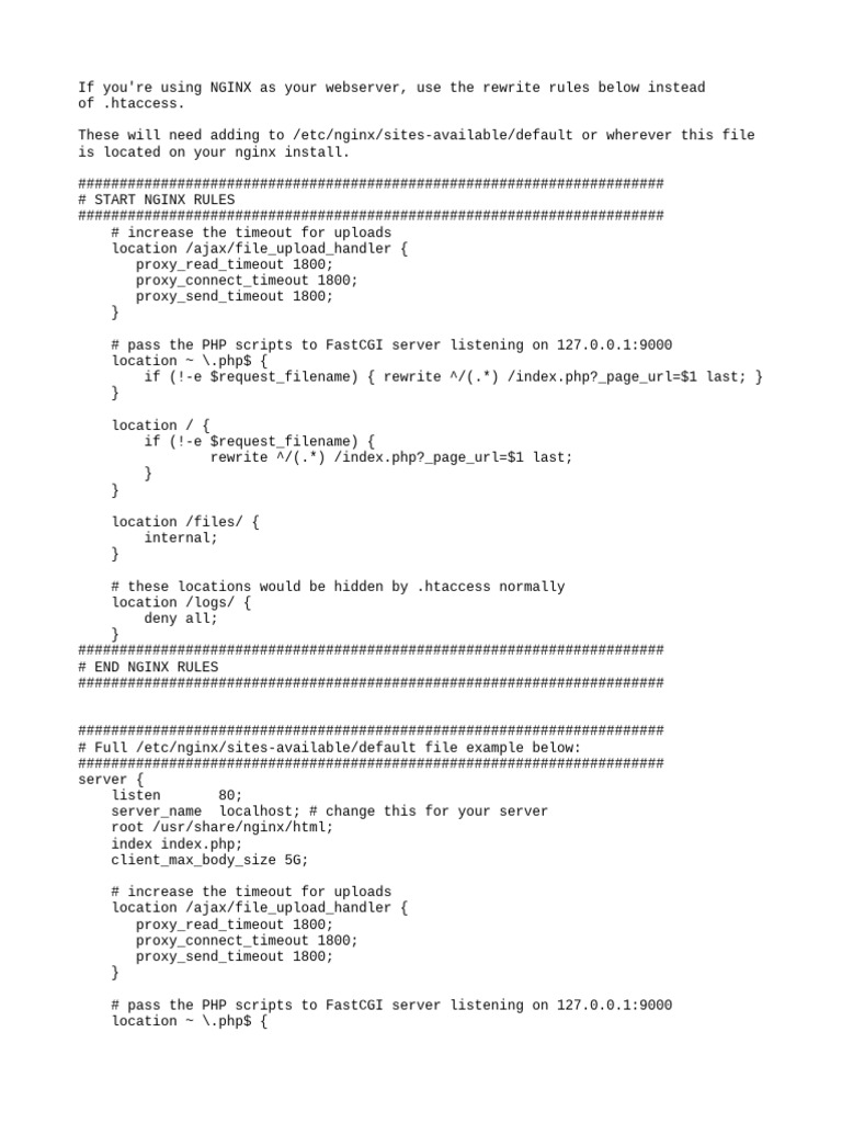 NGINX Configuration for Yii2 Applications | PDF | Php | Web Server