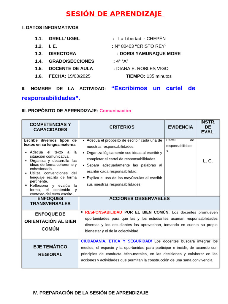 Cartel de Responsabilidades en el Aula | PDF | Salón de clases | Enseñando