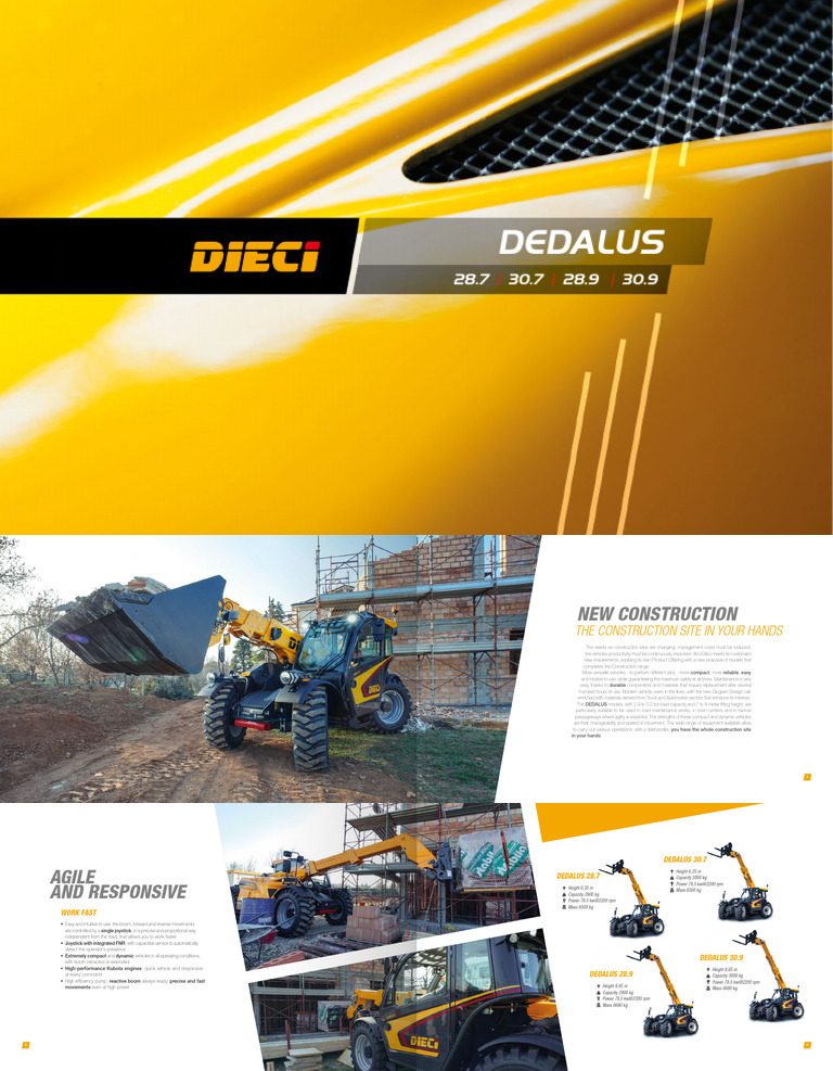 Dieci Dedalus Brochure 28.7, 28.9, 30.7, 30.9 | PDF | Truck | Loader ...