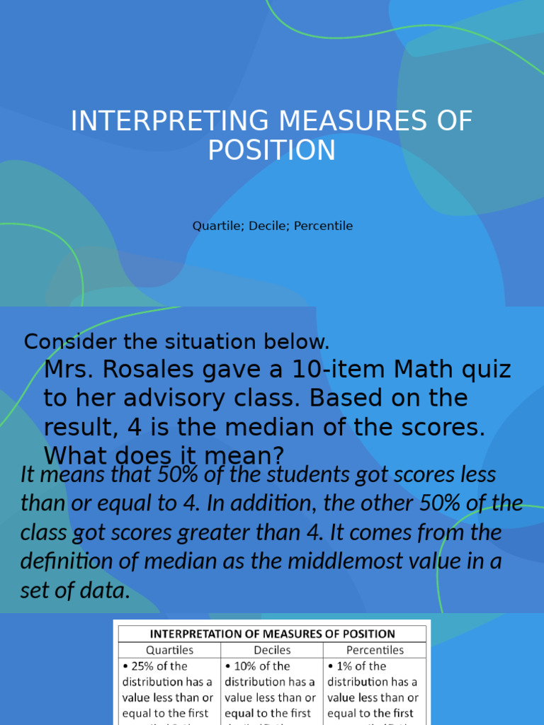 Understanding Quartiles, Deciles, and Percentiles | PDF | Body Mass ...
