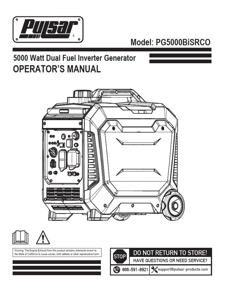 PG5000BiSRCO Generator Operator Manual | PDF | Gasoline | Propane