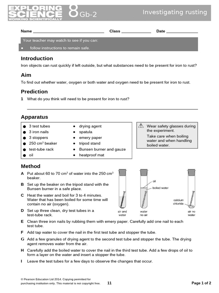 Conditions for Iron Rusting Experiment | PDF | Rust | Materials