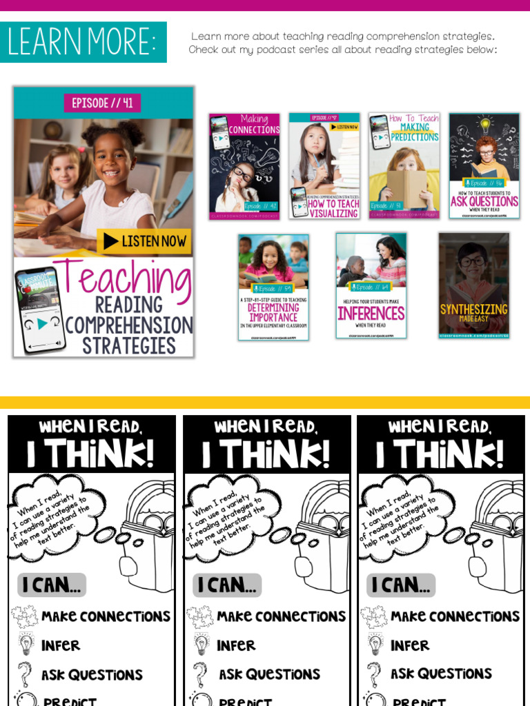 Reading Stratgy Bookmarks | PDF | Reading Comprehension | Cognition