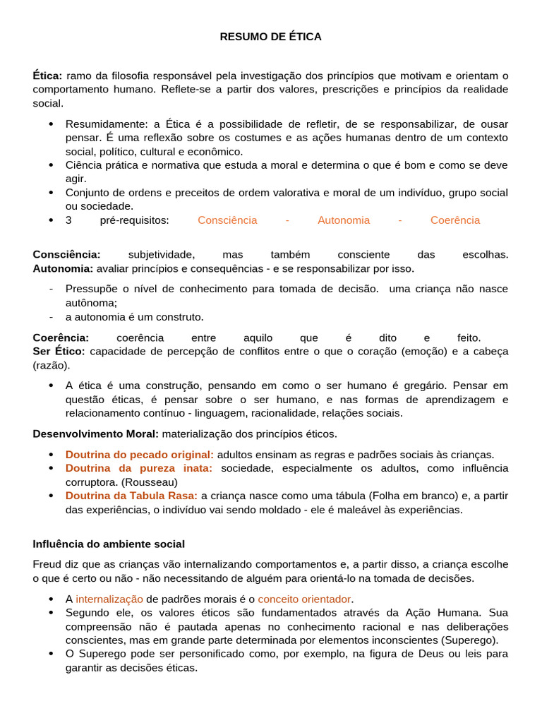 Resumo de Ética em Psicologia | PDF | Psicologia | Moralidade