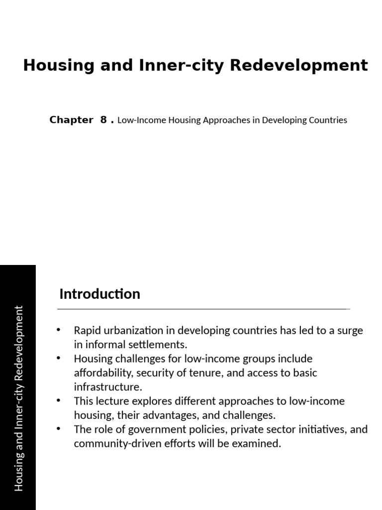 Lecture 8 Low Income Housing Approaches in Developing Countries | PDF ...