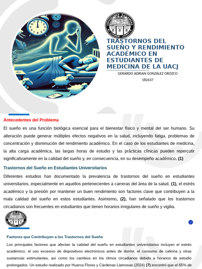Sueño y Rendimiento en Estudiantes de Medicina | PDF | Dormir ...