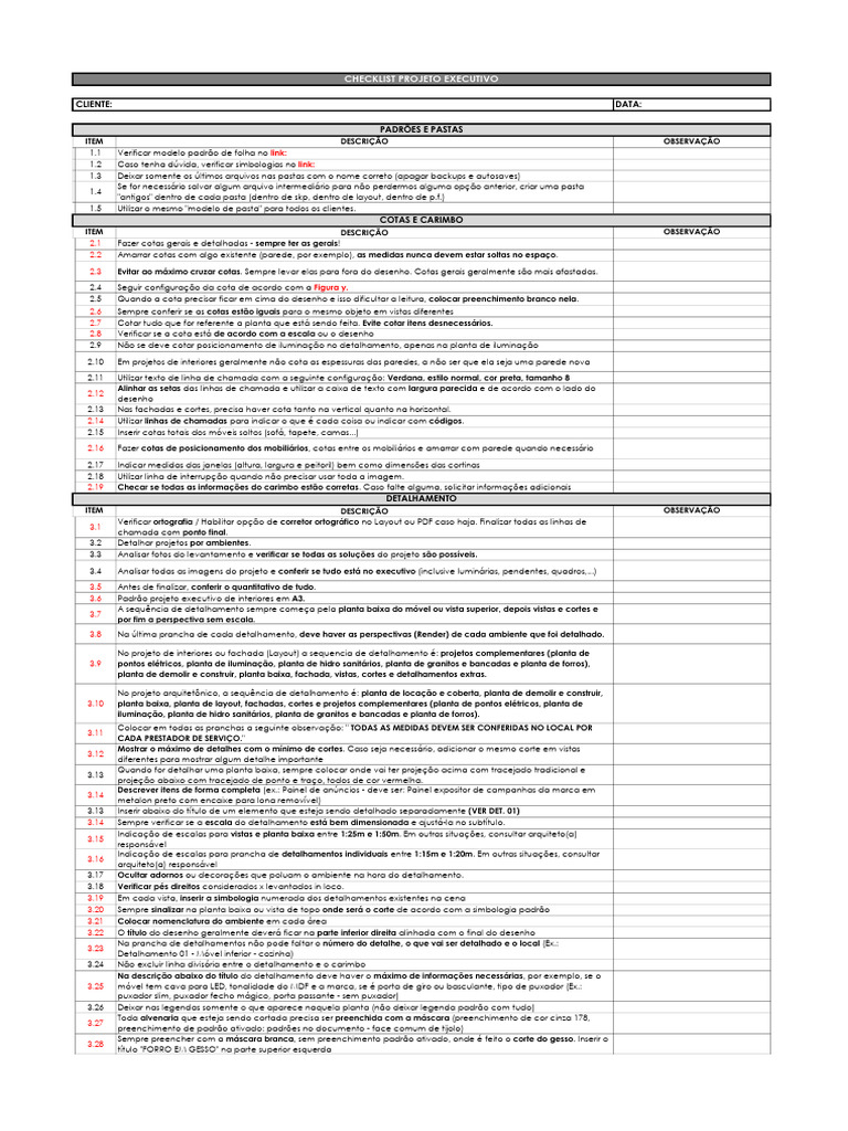 CHECK LIST FINAL DE ARQUITETURA | PDF | Auto Cad