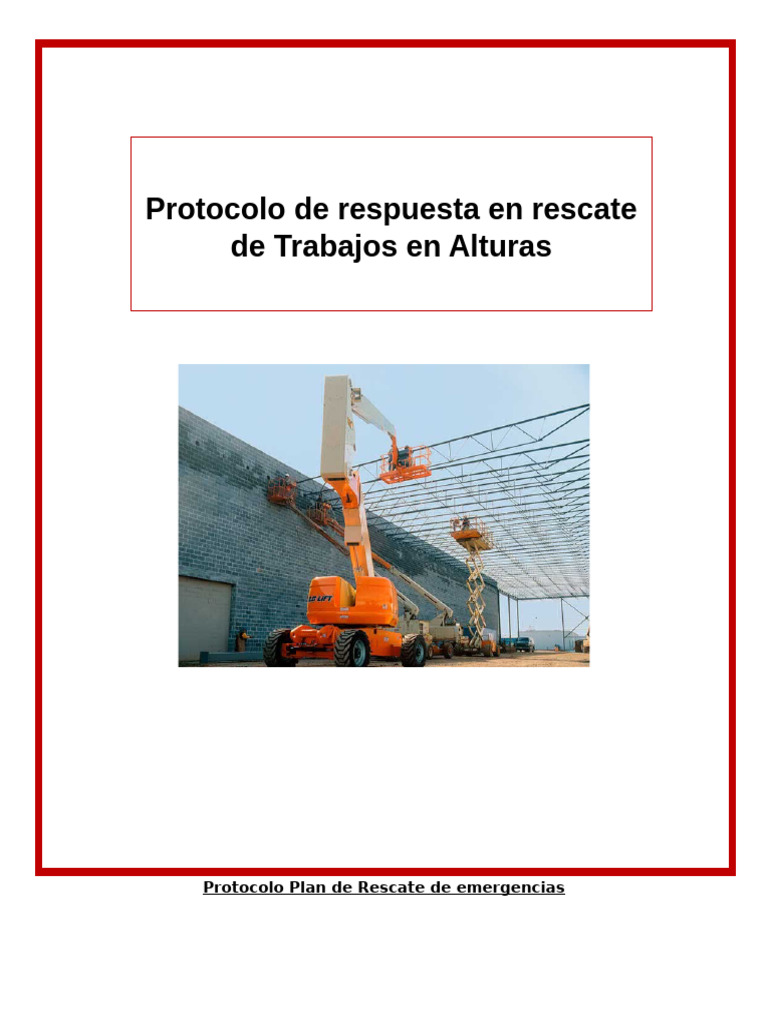 Protocolo de Rescate en Alturas | PDF | Seguridad y salud ocupacional ...