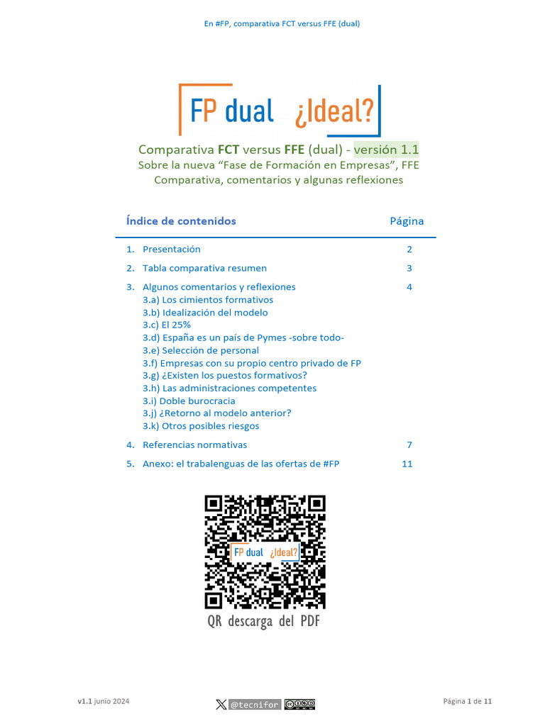 Comparativa FCT y FFE en FP Dual | PDF | Plan de estudios | Educación ...