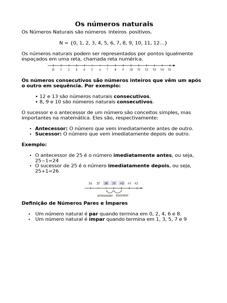 Números Naturais e Consecutivos no 6º Ano | PDF