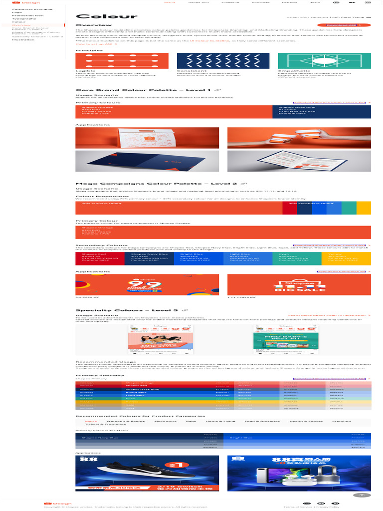 Shopee Color Palette Guidelines | PDF | Color | Artistic Techniques