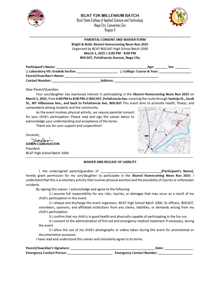 Parental Consent and Waiver Form | PDF | Consent | Common Law