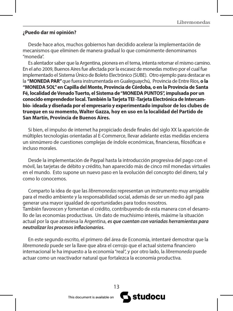 Libremonedas: Futuro del Dinero en Argentina | PDF | Dinero | Moneda