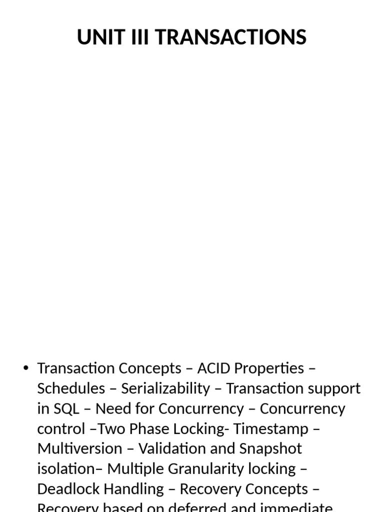 01transaction in DBMS Presentation | PDF