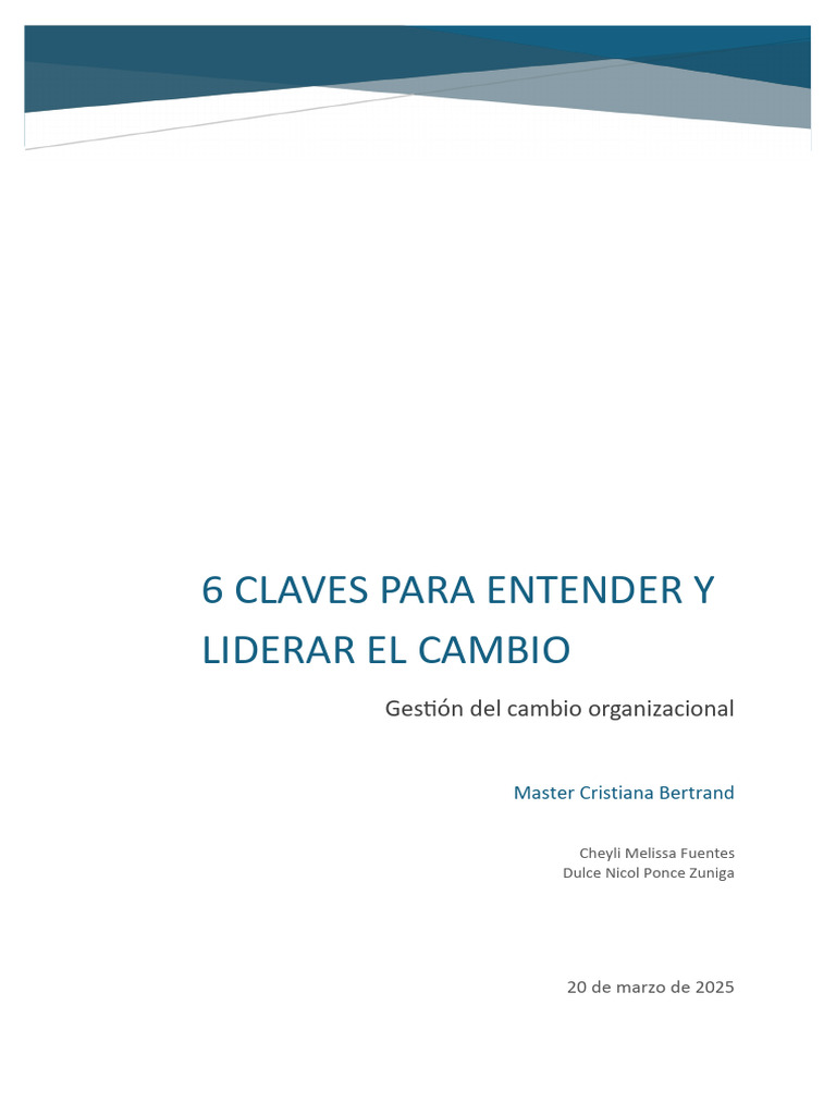 6 Claves para Liderar el Cambio | PDF | Creatividad | Sicología