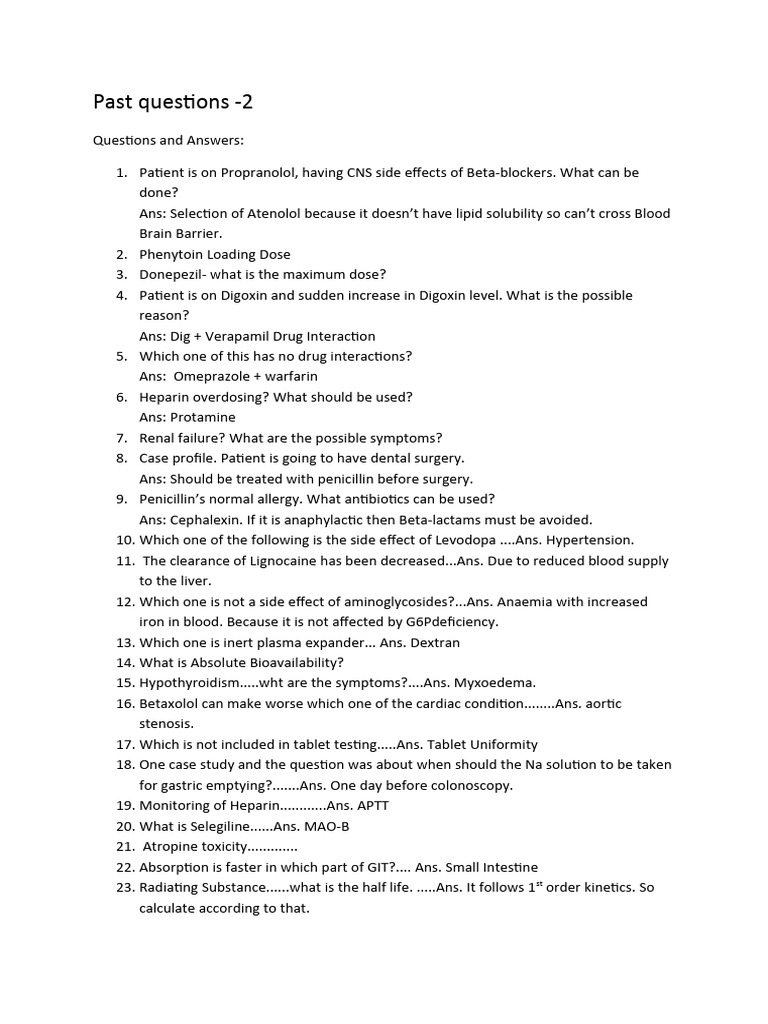 Kaps Pass Questions and Anwers | PDF | Pharmacology | Medical Specialties