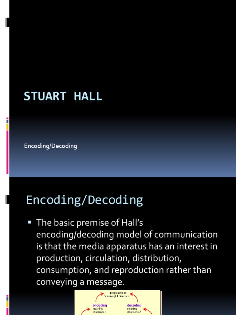 Stuart Hall, Encoding & Decoding | Communication | Epistemology