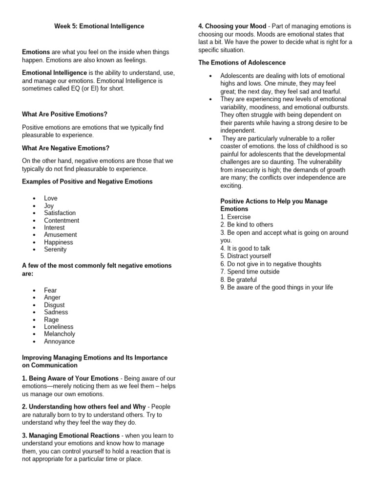 Personal Development Reviewer - Emotions | PDF | Emotions | Emotional ...