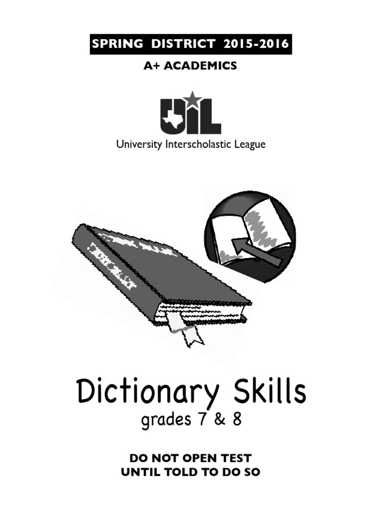 Dictionary Skills Test for Grades 7-8 | PDF