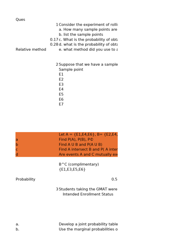 Probability Analysis of Dice and MBA Students | PDF | Variance ...