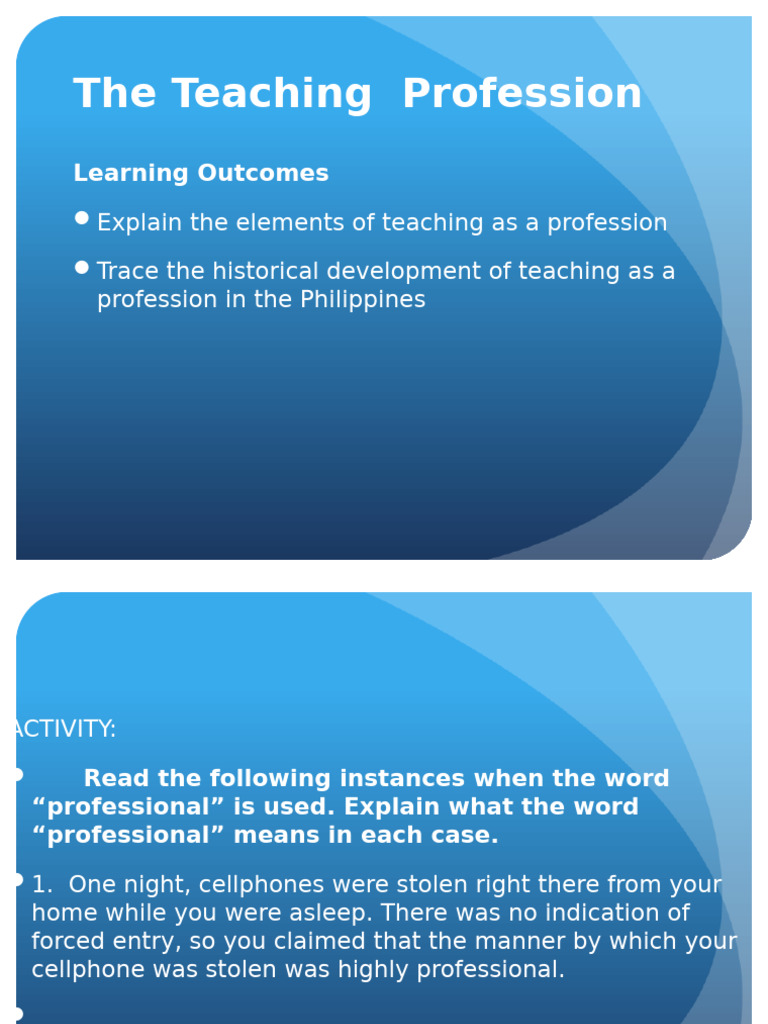 TCP PP Final - # 2 Teaching As A Profession | PDF | Teachers