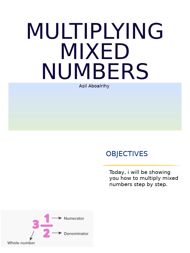 Multi Mixed Numbers Asil 7c | PDF