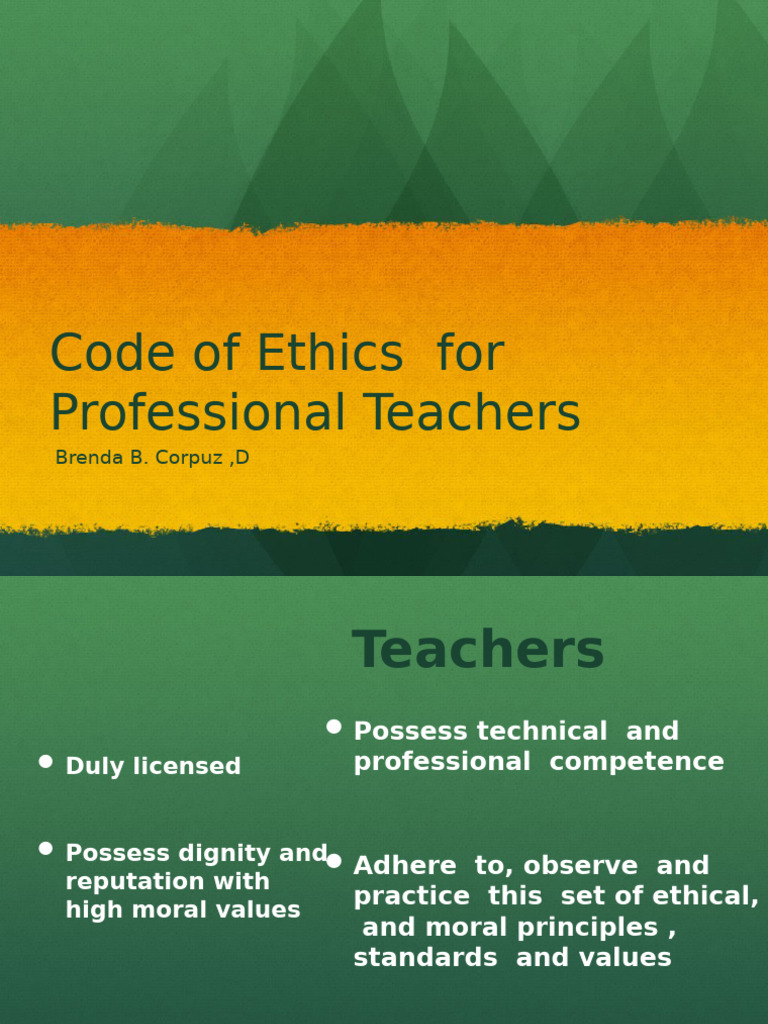 TCP # 3 TCHNG Prof - Code of Ethics | PDF