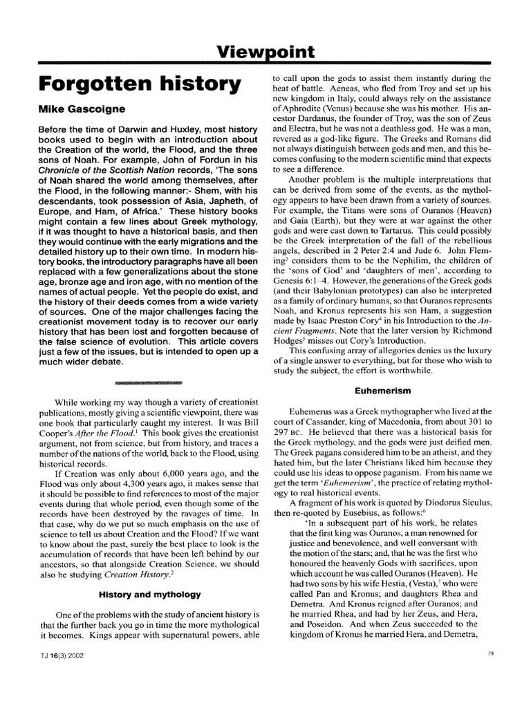 Forgotten History | PDF