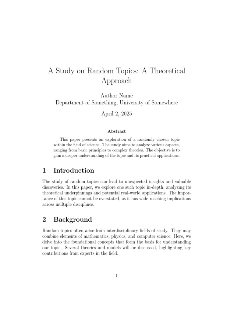 Exploring Random Scientific Topics | PDF | Theory | Mathematics