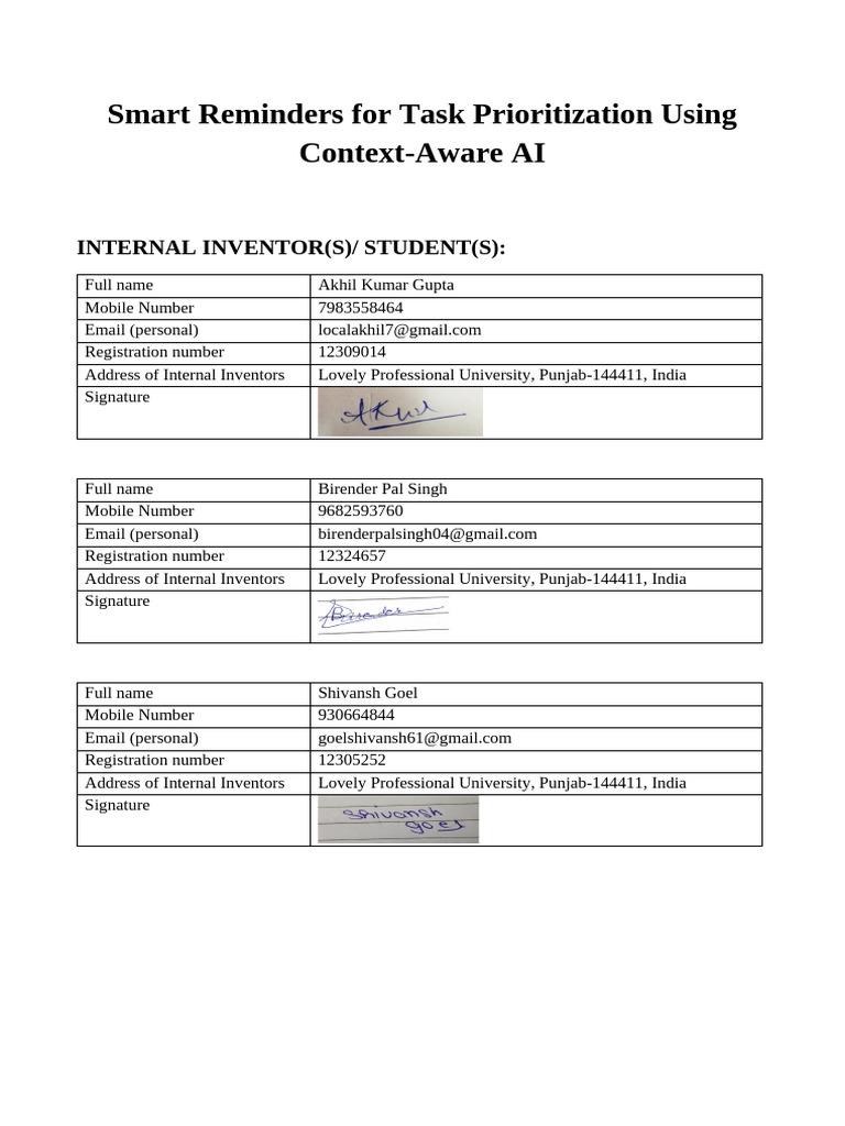 Context-Aware Smart Reminder System | PDF | Machine Learning ...